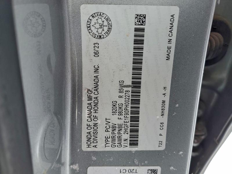 Продажа на аукционе авто 2023 Honda Civic, vin: 2HGFE1F90PH002278, номер лота: 95327665