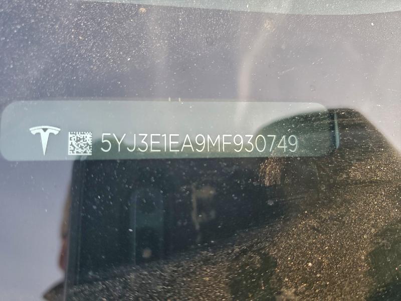 Продажа на аукционе авто 2021 Tesla Model 3, vin: 5YJ3E1EA9MF930749, номер лота: 97340575