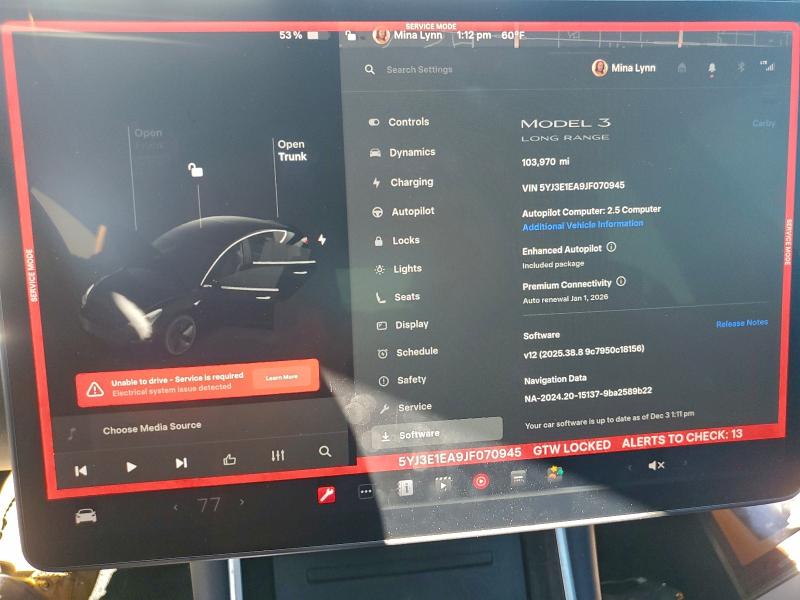 Продаж на аукціоні авто 2018 Tesla Model 3, vin: 5YJ3E1EA9JF070945, номер лоту: 94816935