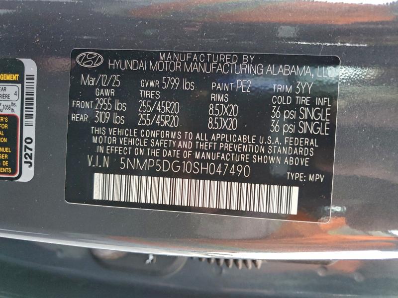 Aukcja sprzedaży 2025 Hyundai Santa Fe Hybrid, vin: 5NMP5DG10SH047490, numer aukcji: 97875625