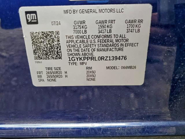 95742725 :رقم المزاد ، 1GYKPPRL0RZ139476 vin ، 2024 Cadillac Lyriq Luxu مزاد بيع