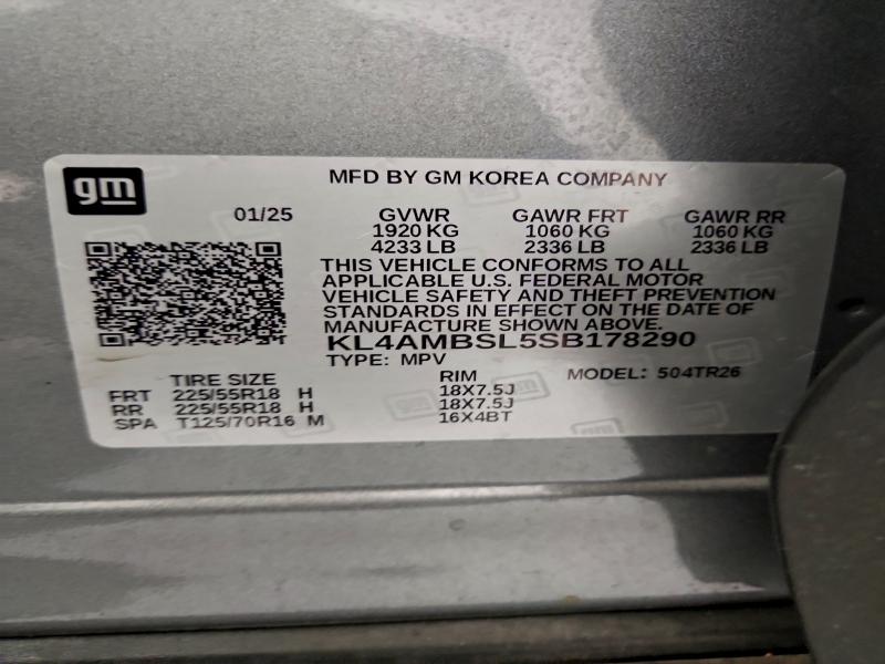 Aukcja sprzedaży 2025 Buick Encore Gx, vin: KL4AMBSL5SB178290, numer aukcji: 96931375