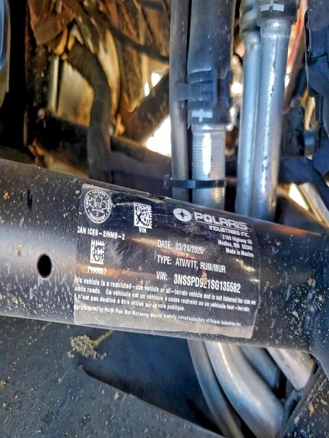 95788825 :رقم المزاد ، 3NSSPD921SG135582 vin ، 2025 Polaris Rzr مزاد بيع