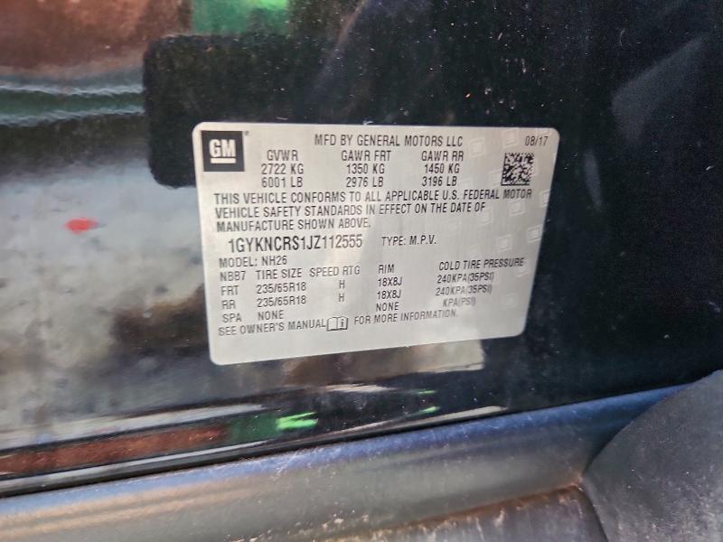 Продаж на аукціоні авто 2018 Cadillac Xt5, vin: 1GYKNCRS1JZ112555, номер лоту: 98150315