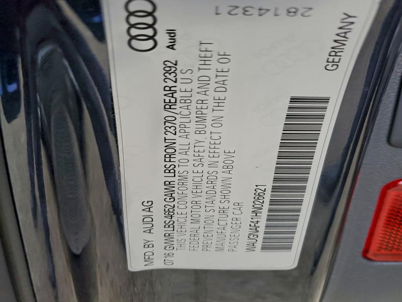 Aukcja sprzedaży 2017 Audi A4 Premium, vin: WAUGNAF41HN026621, numer aukcji: 96302995