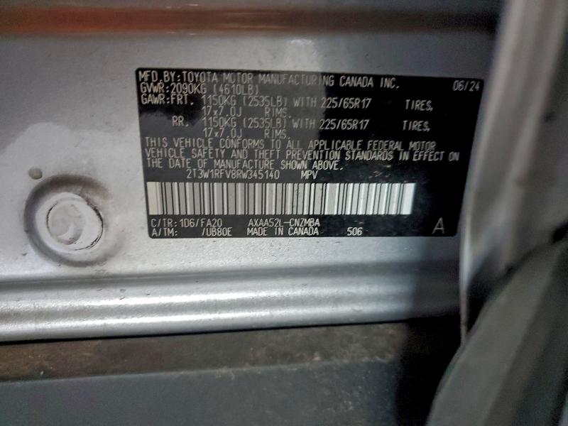 Aukcja sprzedaży 2024 Toyota Rav4, vin: 2T3W1RFV8RW345140, numer aukcji: 95303095