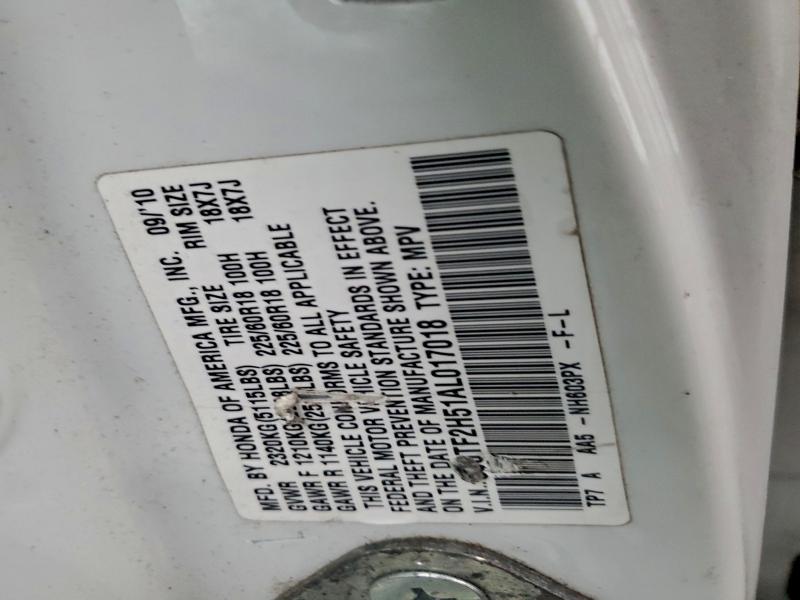 98780185 :رقم المزاد ، 5J6TF2H51AL017018 vin ، 2010 Honda Accord Cro مزاد بيع