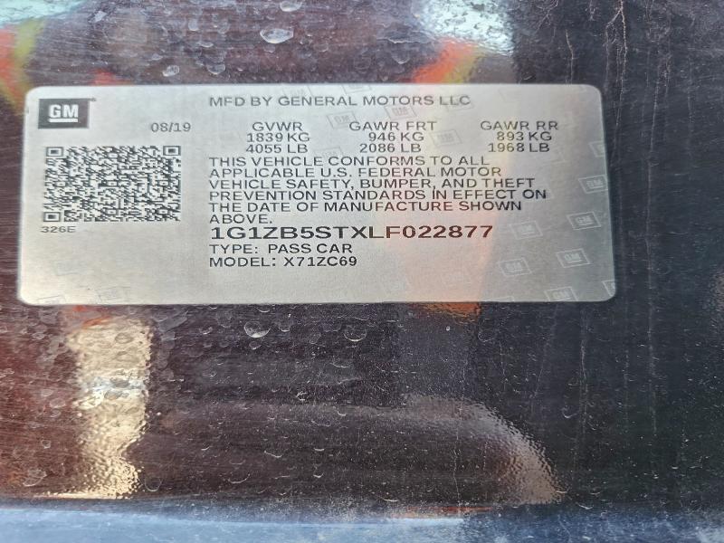 Aukcja sprzedaży 2020 Chevrolet Malibu Ls, vin: 1G1ZB5STXLF022877, numer aukcji: 96073035