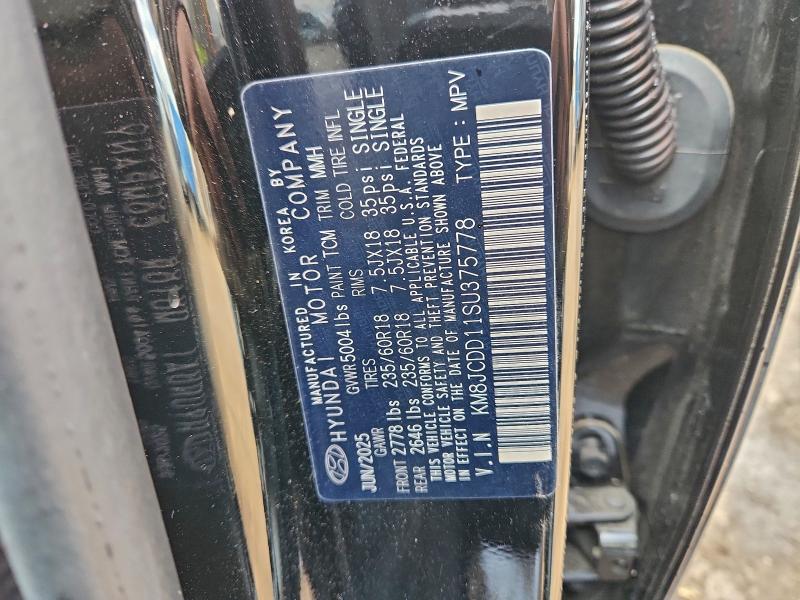 2025 Hyundai Tucson Hybrid მანქანა იყიდება აუქციონზე, vin: KM8JCDD11SU375778, აუქციონის ნომერი: 96353945