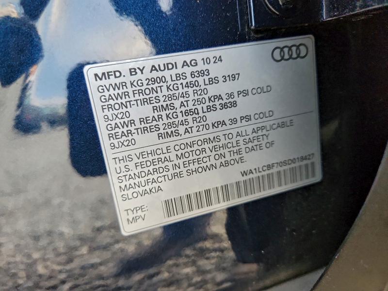 Aukcja sprzedaży 2025 Audi Q7 Premium, vin: WA1LCBF70SD018427, numer aukcji: 96964855