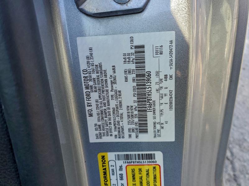 2020 Ford Mustang მანქანა იყიდება აუქციონზე, vin: 1FA6P8TH5L5139060, აუქციონის ნომერი: 95775805