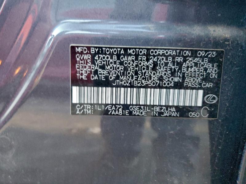 Aukcja sprzedaży 2023 Lexus Is 350 F S, vin: JTHGZ1B23P5071004, numer aukcji: 93524765