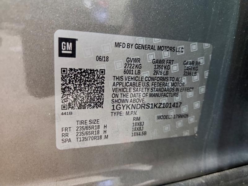 Продаж на аукціоні авто 2019 Cadillac Xt5, vin: 1GYKNDRS1KZ101417, номер лоту: 97425955