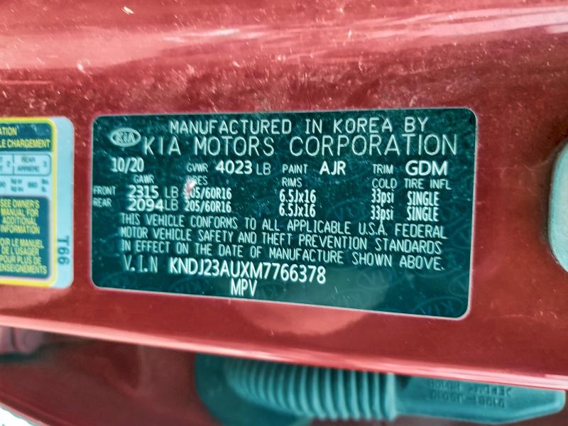 Продажа на аукционе авто 2021 Kia Soul, vin: KNDJ23AUXM7766378, номер лота: 95517545