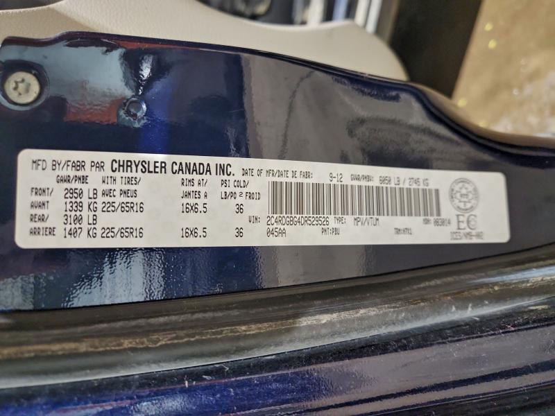 2013 Dodge Grand Caravan მანქანა იყიდება აუქციონზე, vin: 2C4RDGBG4DR529526, აუქციონის ნომერი: 95260135