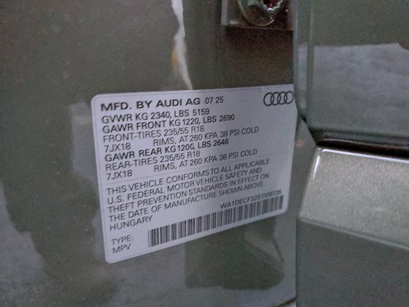 Aukcja sprzedaży 2025 Audi Q3, vin: WA1DECF32S1109735, numer aukcji: 94374135