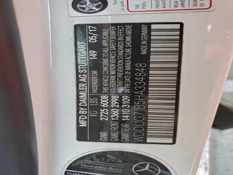 Продажа на аукционе авто 2017 Mercedes-benz S, vin: WDDUG7JB5HA334848, номер лота: 96210745