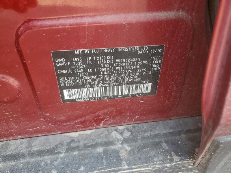96890965 :رقم المزاد ، 4S4BSANC1H3321756 vin ، 2017 Subaru Outback مزاد بيع