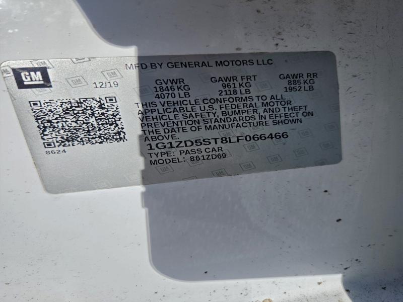 Aukcja sprzedaży 2020 Chevrolet Malibu, vin: 1G1ZD5ST8LF066466, numer aukcji: 97315945