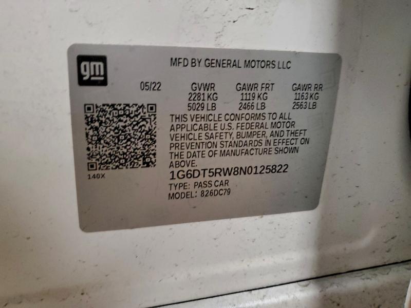 Продаж на аукціоні авто 2022 Cadillac Ct5, vin: 1G6DT5RW8N0125822, номер лоту: 98008495