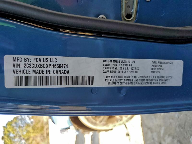 Продаж на аукціоні авто 2023 Dodge Charger Sx, vin: 2C3CDXBGXPH666474, номер лоту: 98321915
