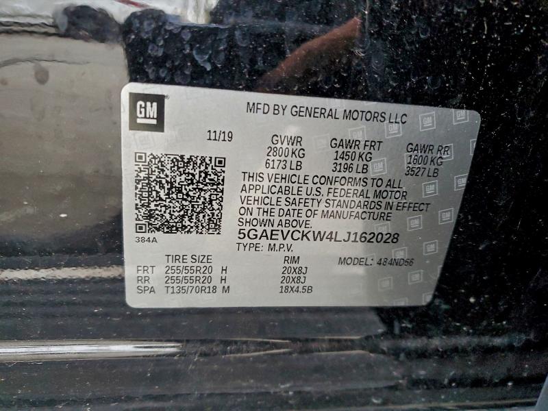 94996005 :رقم المزاد ، 5GAEVCKW4LJ162028 vin ، 2020 Buick Enclave مزاد بيع