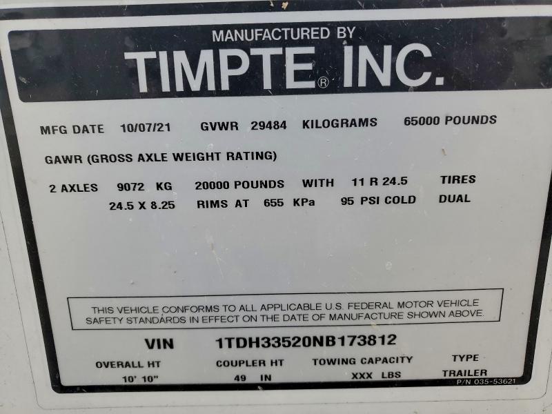 Продаж на аукціоні авто 2022 Timpte Unknown, vin: 1TDH33520NB173812, номер лоту: 95963675