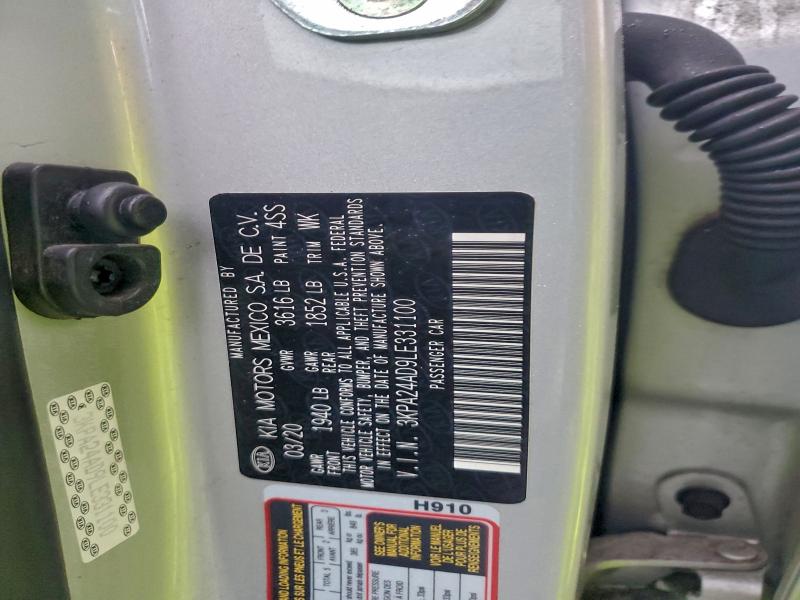 Aukcja sprzedaży 2020 Kia Rio Lx, vin: 3KPA24AD9LE331100, numer aukcji: 93989415