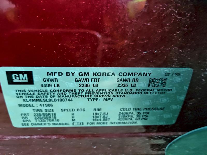 Aukcja sprzedaży 2020 Buick Encore Gx, vin: KL4MMESL9LB108744, numer aukcji: 94661065