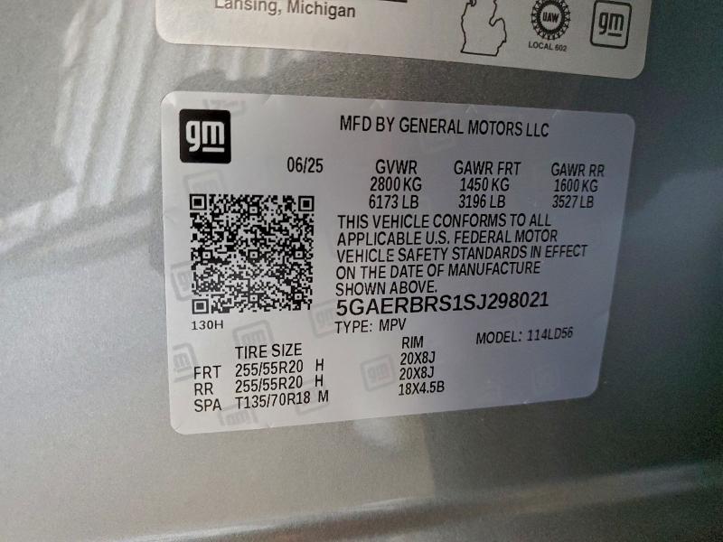 Aukcja sprzedaży 2025 Buick Enclave Sp, vin: 5GAERBRS1SJ298021, numer aukcji: 97642315