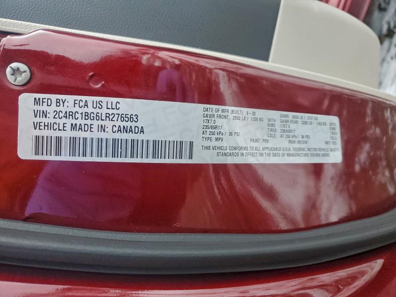 96485085 :رقم المزاد ، 2C4RC1BG6LR276563 vin ، 2020 Chrysler Pacifica مزاد بيع