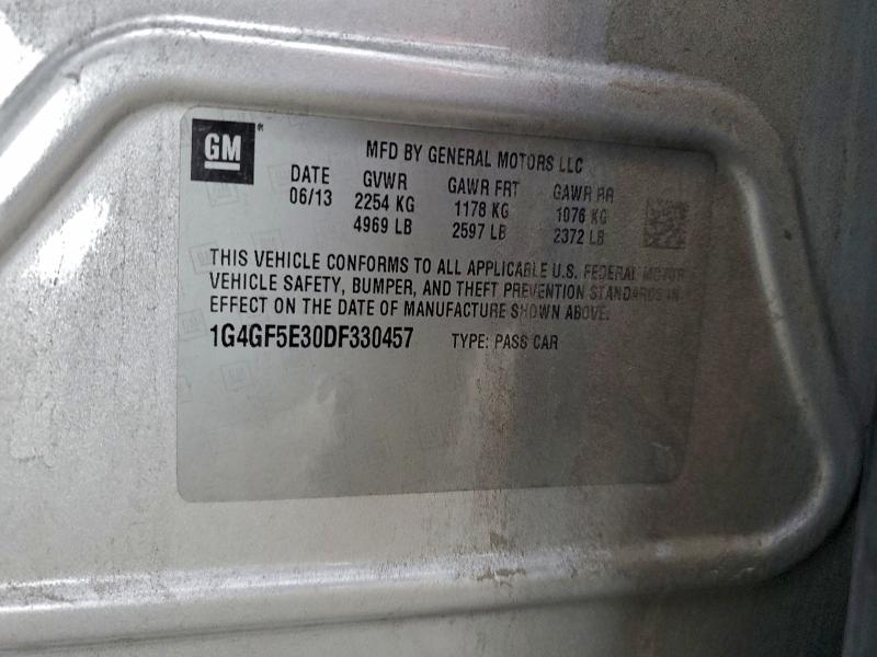 2013 Buick Lacrosse მანქანა იყიდება აუქციონზე, vin: 1G4GF5E30DF330457, აუქციონის ნომერი: 97598355