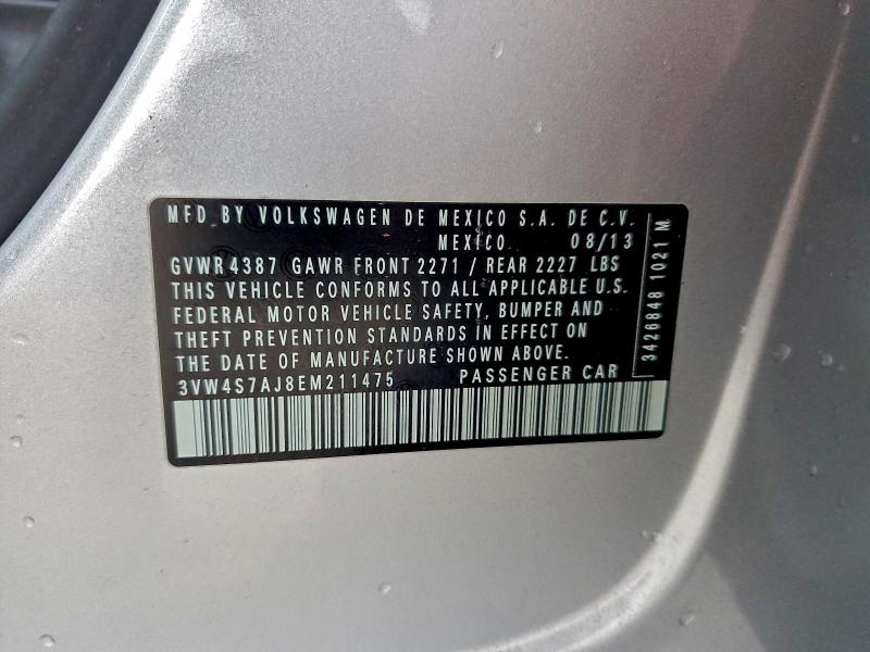 Aukcja sprzedaży 2014 Volkswagen Jetta, vin: 3VW4S7AJ8EM211475, numer aukcji: 95974325