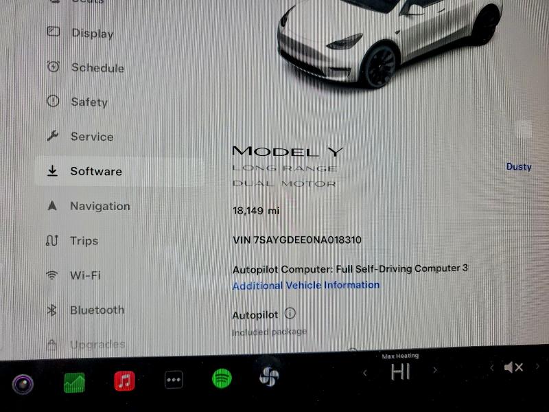 2022 Tesla Model Y მანქანა იყიდება აუქციონზე, vin: 7SAYGDEE0NA018310, აუქციონის ნომერი: 96528035