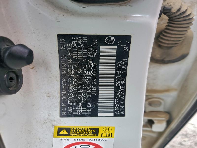 2013 Lexus Es მანქანა იყიდება აუქციონზე, vin: JTHBK1GG7D2065173, აუქციონის ნომერი: 94332735