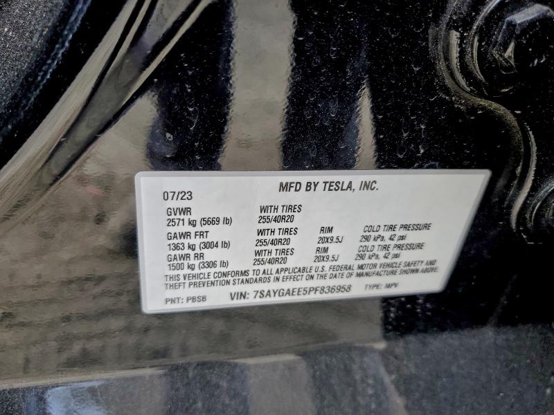 Продажа на аукционе авто 2023 Tesla Model Y, vin: 7SAYGAEE5PF836958, номер лота: 94349505