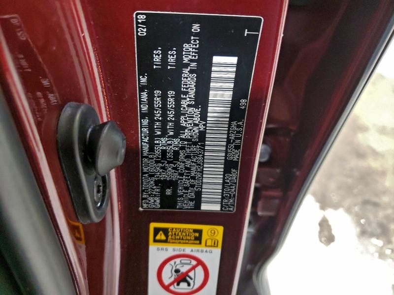 Продажа на аукционе авто 2018 Toyota Highlander, vin: 5TDDZRFH2JS843771, номер лота: 93187135