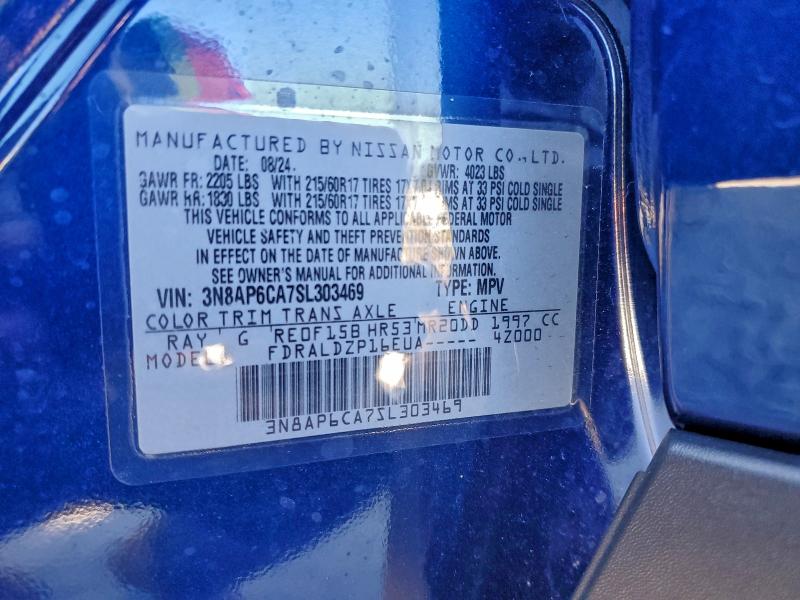 Aukcja sprzedaży 2025 Nissan Kicks Sv, vin: 3N8AP6CA7SL303469, numer aukcji: 98749485