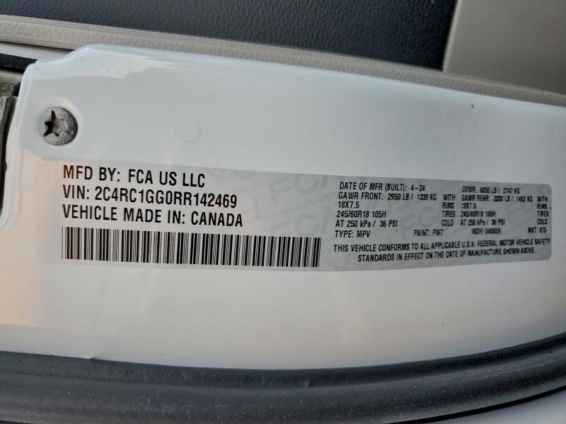 96512145 :رقم المزاد ، 2C4RC1GG0RR142469 vin ، 2024 Chrysler Pacifica مزاد بيع