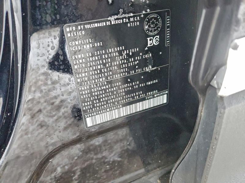 Aukcja sprzedaży 2020 Volkswagen Tiguan, vin: 3VV4B7AX0LM150158, numer aukcji: 95087895