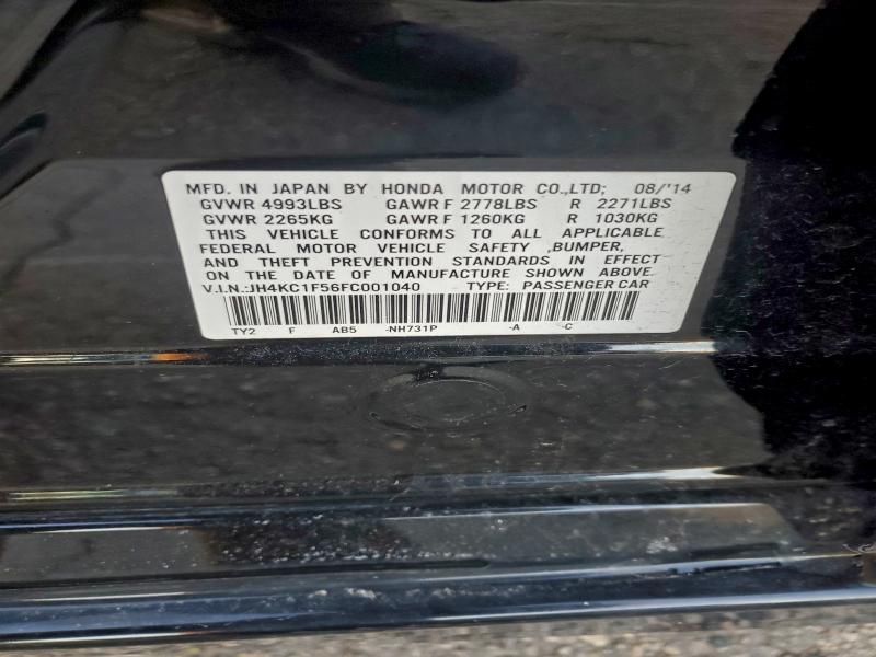 Продажа на аукционе авто 2015 Acura Rlx Tech, vin: JH4KC1F56FC001040, номер лота: 97262205