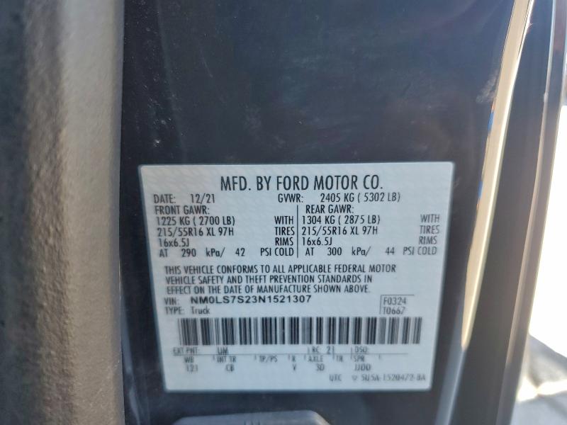 47308346 :رقم المزاد ، NM0LS7S23N1521307 vin ، 2022 Ford Transit Connect مزاد بيع