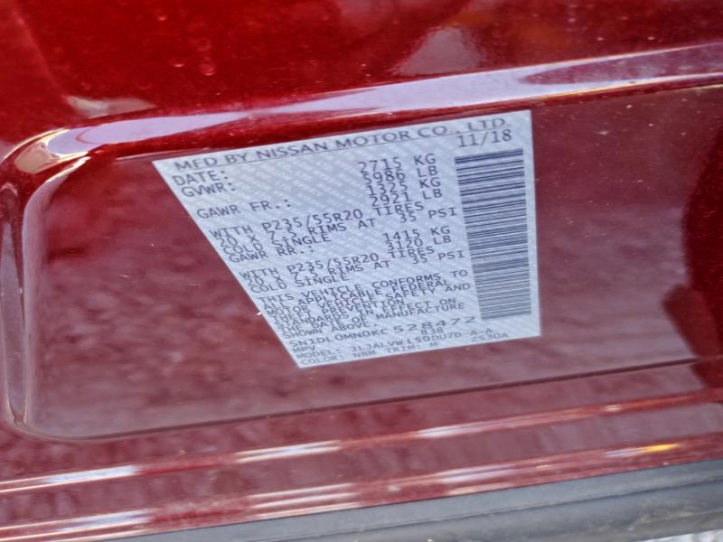 Продаж на аукціоні авто 2019 Infiniti Qx60 Luxe, vin: 5N1DL0MN0KC528472, номер лоту: 95514115