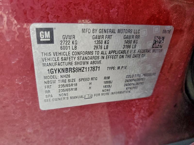 Aukcja sprzedaży 2017 Cadillac Xt5, vin: 1GYKNBRS8HZ117871, numer aukcji: 96959795