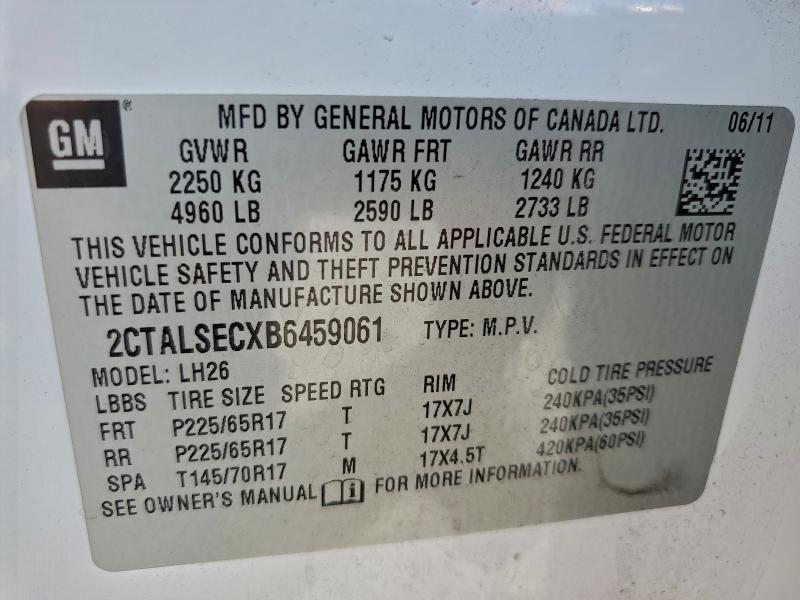 Продажа на аукционе авто 2011 Gmc Terrain, vin: 2CTALSECXB6459061, номер лота: 98303185