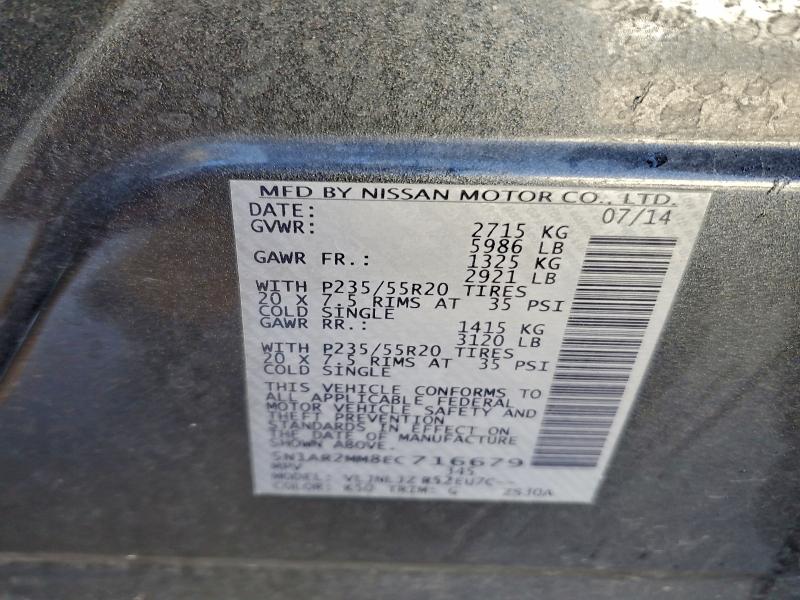 Продаж на аукціоні авто 2014 Nissan Pathfinder, vin: 5N1AR2MM8EC716679, номер лоту: 95177255