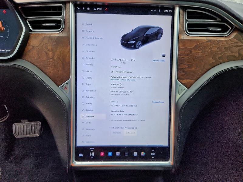 2017 Tesla Model S მანქანა იყიდება აუქციონზე, vin: 5YJSA1E14HF189679, აუქციონის ნომერი: 95687345