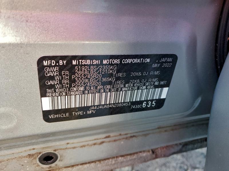 Продаж на аукціоні авто 2022 Mitsubishi Outlander, vin: JA4J4UA84NZ080453, номер лоту: 95219295