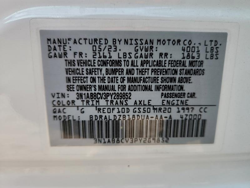 94828075 :رقم المزاد ، 3N1AB8CV3PY289852 vin ، 2023 Nissan Sentra مزاد بيع