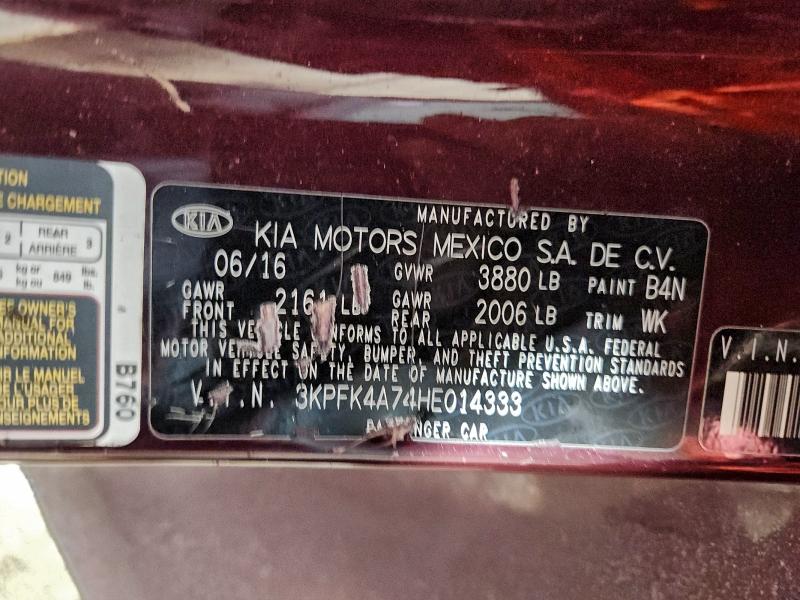 Продаж на аукціоні авто 2017 Kia Forte, vin: 3KPFK4A74HE014333, номер лоту: 97165805
